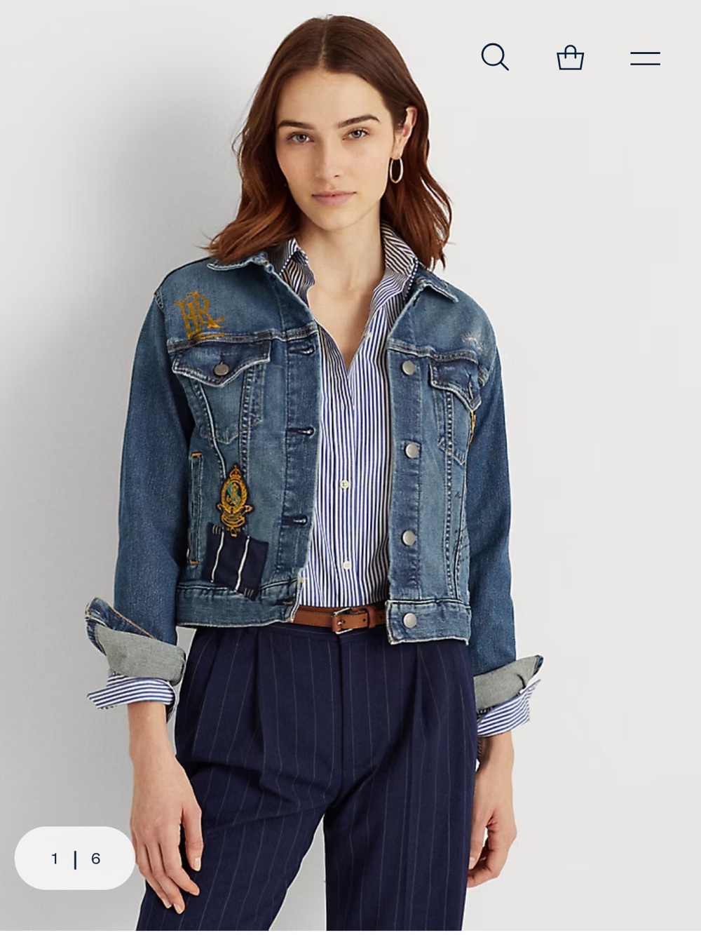 Ralph Lauren Patch Denim Jacket Shade Tinted Sapphire Wash Size XS